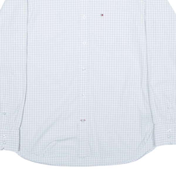 TOMMY HILFIGER Shirt Blue Gingham Long Sleeve Mens S Cheap