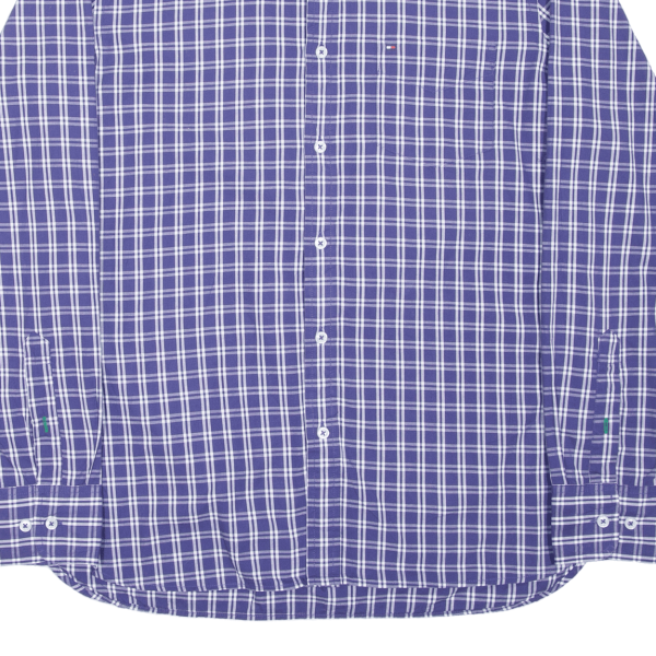 TOMMY HILFIGER Custom Fit Shirt Blue Plaid Long Sleeve Mens M Discount