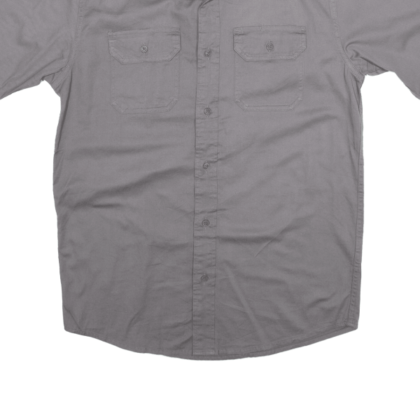 WRANGLER Stretch Plain Shirt Grey Short Sleeve Mens S For Cheap