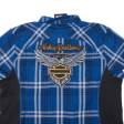 HARLEY DAVIDSON Motorcycle 115 Years Lined Shirt Blue Check Short Sleeve Womens 3XL Fashion