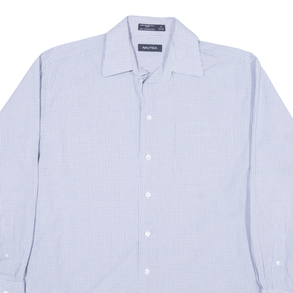 NAUTICA Shirt Blue Check Long Sleeve Mens M For Sale