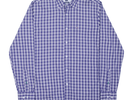 TOMMY HILFIGER Custom Fit Shirt Blue Plaid Long Sleeve Mens M Discount