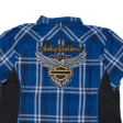 HARLEY DAVIDSON Motorcycle 115 Years Lined Shirt Blue Check Short Sleeve Womens 3XL Cheap