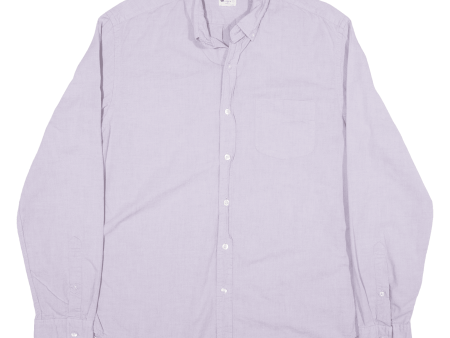 J CREW Plain Shirt Purple Long Sleeve Mens L Fashion