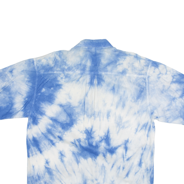 STREET SCENES Tye Dye Shirt Blue Crazy Pattern Short Sleeve Mens M Online Sale