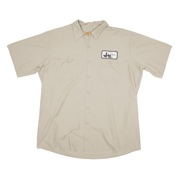 RED KAP Worker Shirt Beige Short Sleeve Mens XL Supply