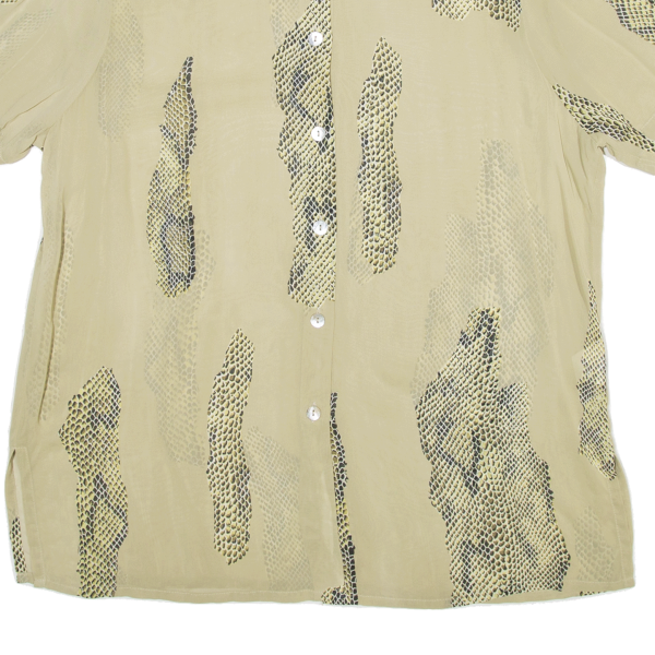 KARLSBADER Snake skin Shirt Green Viscose Animal Print Short Sleeve Womens UK 18 For Sale