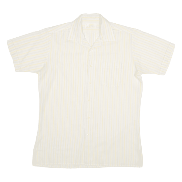 LITTLEWOODS Shirt Yellow Striped Short Sleeve Mens M Cheap