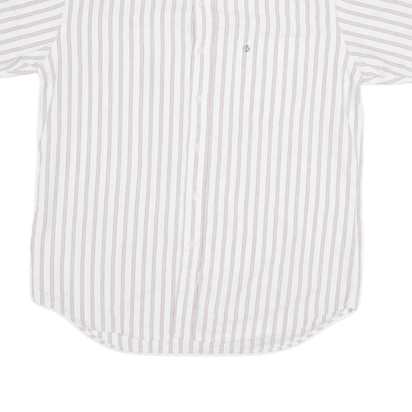 BOSSINI Shirt White Striped Short Sleeve Mens M Cheap