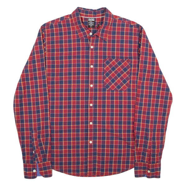 TOMMY HILFIGER Shirt Red Check Long Sleeve Mens L Fashion