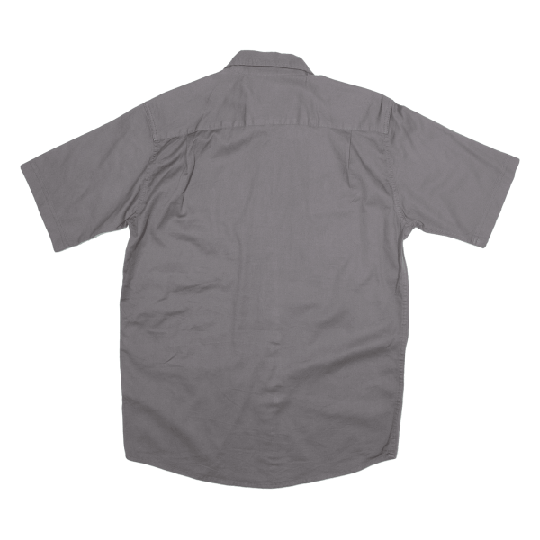 WRANGLER Stretch Plain Shirt Grey Short Sleeve Mens S For Cheap