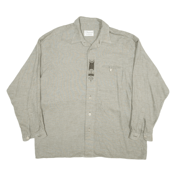 IMPERIAL Plain Shirt Grey Long Sleeve Mens XL Online Hot Sale