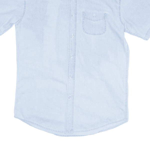 WRANGLER Denim Shirt Blue Short Sleeve Mens S For Cheap