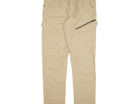 ANGELO LITRICO Cargo Trousers Beige Regular Tapered Womens W34 L34 Hot on Sale