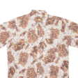 BOX OFFICE Shirt White Crazy Pattern Short Sleeve Mens M Online Sale