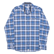 PIERRE CARDIN Modern Fit Flannel Shirt Blue Check Long Sleeve Mens L Online now