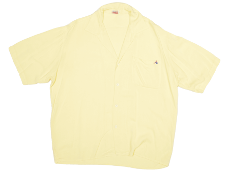 UFO Plain Shirt Yellow Short Sleeve Womens L For Sale