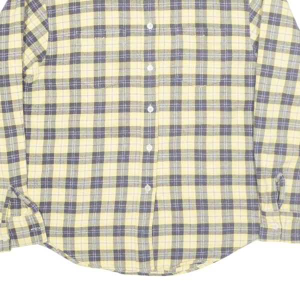 HOPKINS Flannel Shirt Yellow Check Long Sleeve Womens M Fashion