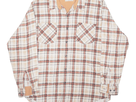 HABAND Shirt Beige Plaid Long Sleeve Mens L Supply