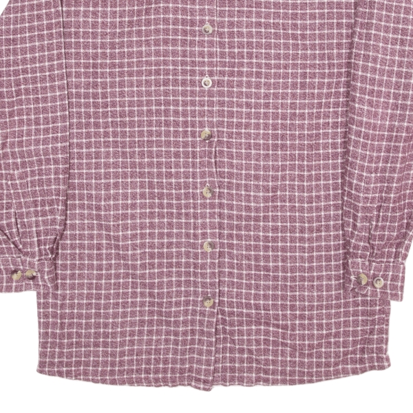 JOHN BARNES Flannel Shirt Purple Check Long Sleeve Mens L Cheap