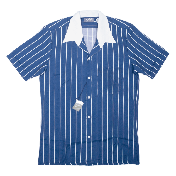 I MILLER Shirt Blue Striped Short Sleeve Mens S For Sale