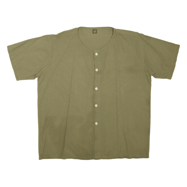 Plain Shirt Green Short Sleeve Mens XL Online Hot Sale