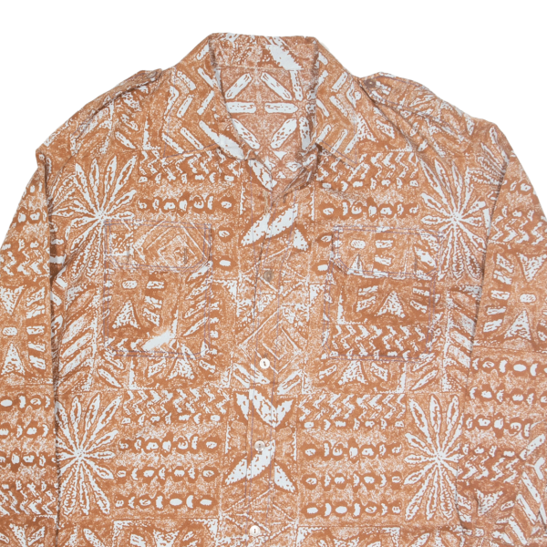 Shirt Brown Crazy Pattern Long Sleeve Mens M Online now