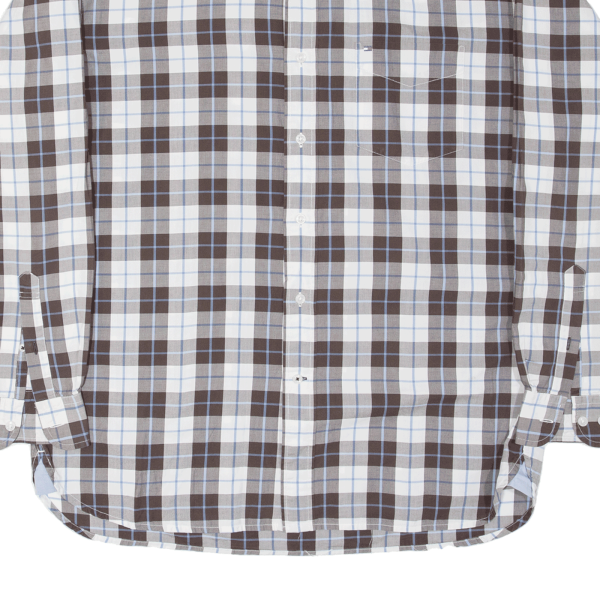 TOMMY HILFIGER Shirt Brown Plaid Long Sleeve Mens L For Discount