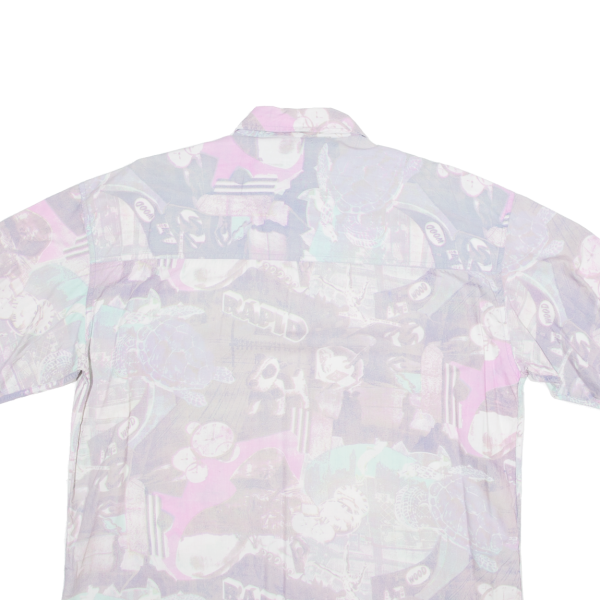 NO SPIRIT Shirt Pink Crazy Pattern Short Sleeve Mens M Cheap