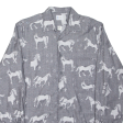 ATELIER JENNI Horses Shirt Grey Long Sleeve Mens XS Online Sale