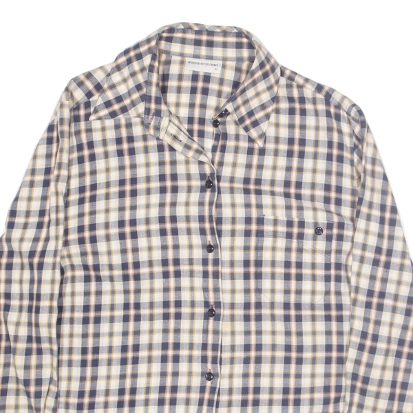 SOMMERMANN Shirt Blue Check Long Sleeve Womens M Online now