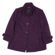 M COLLECTION Jacket Purple Wool Womens XL For Sale