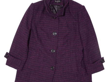 M COLLECTION Jacket Purple Wool Womens XL For Sale