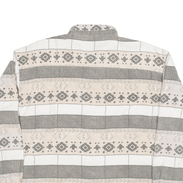 JACK MORGAN Shirt Grey Striped Long Sleeve Mens L Online Hot Sale