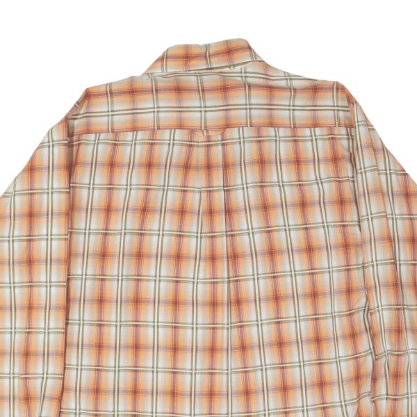 LEE COOPER Shirt Orange Plaid Long Sleeve Mens L on Sale