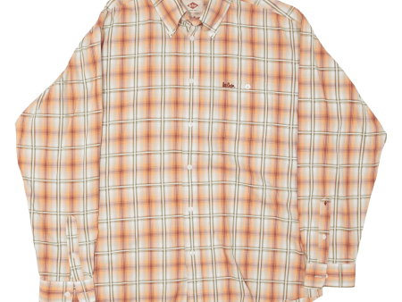 LEE COOPER Shirt Orange Plaid Long Sleeve Mens L on Sale