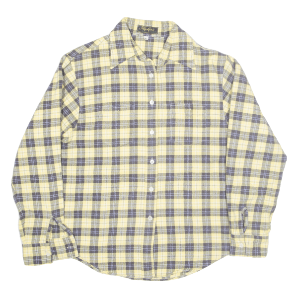 HOPKINS Flannel Shirt Yellow Check Long Sleeve Womens M Fashion