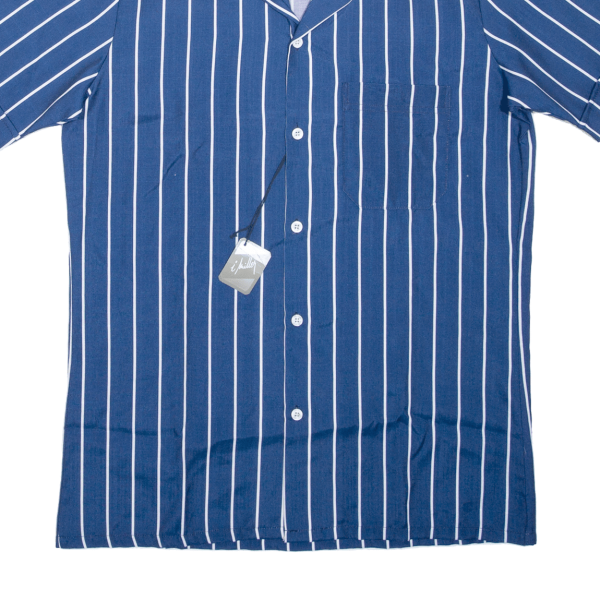 I MILLER Shirt Blue Striped Short Sleeve Mens S For Sale