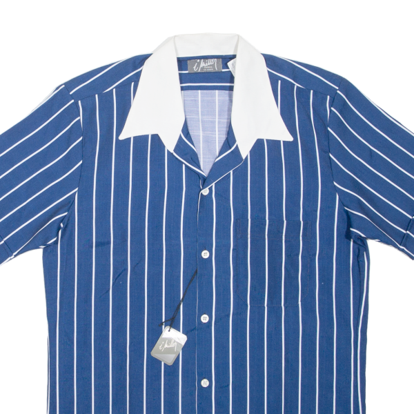 I MILLER Shirt Blue Striped Short Sleeve Mens S For Sale