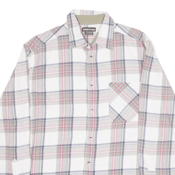 ATLASFORMEN Shirt White Check Long Sleeve Mens S Discount