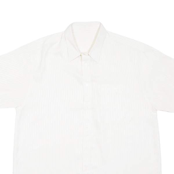 Shirt White Striped Short Sleeve Mens M For Sale