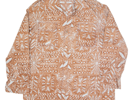 Shirt Brown Crazy Pattern Long Sleeve Mens M Online now