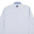 SEVENTY THREE Slim Fit Shirt Blue Striped Long Sleeve Mens L Fashion