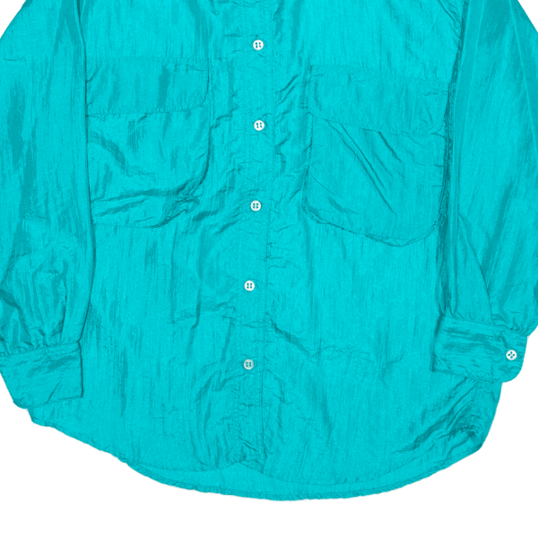 Plain Shirt Blue Long Sleeve Womens L For Cheap