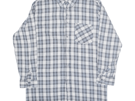 Shirt Blue Check Long Sleeve Mens L Supply