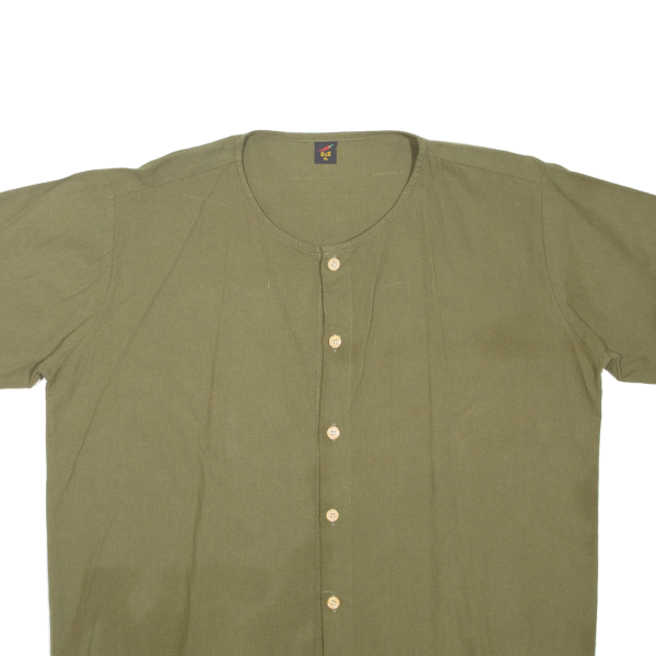 Plain Shirt Green Short Sleeve Mens XL Online Hot Sale