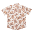 BOX OFFICE Shirt White Crazy Pattern Short Sleeve Mens M Online Sale