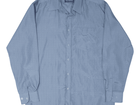 GLOBAL T&Q Fashion Shirt Blue 90s Long Sleeve Mens L on Sale