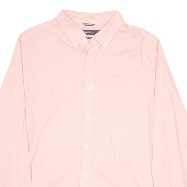 NAUTICA Slim Shirt Pink Check Long Sleeve Mens L For Cheap