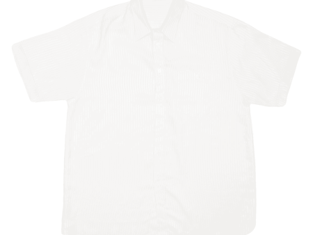 Shirt White Striped Short Sleeve Mens M For Sale